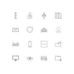 User interface linear thin icons set outlined vector