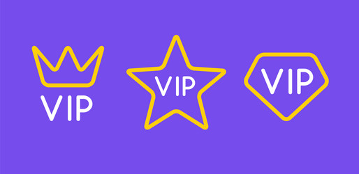 Vip line icon flat exclusive important membership vector