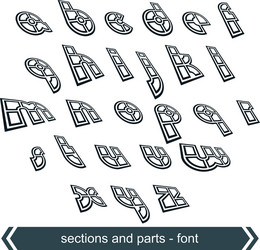 Abstract Rotational Script Font vector image