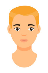 cartoon character blond man guy with fair hair vector