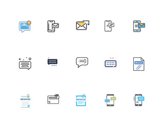 collection of messaging and communication icons vector image