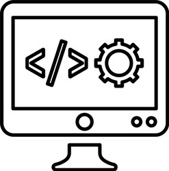 Custom coding developer programming outline icon vector