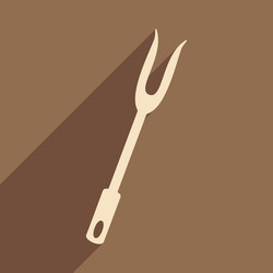 flat with shadow icon and mobile application fork vector image