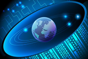 global data network transformationdigital vector image