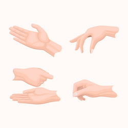 Various gestures of human hands isolated Vector Image