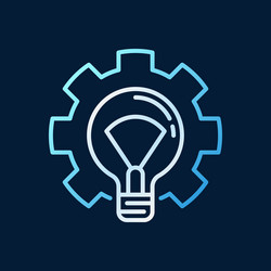 Light bulb in cog colored linear icon vector