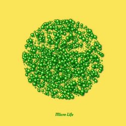 molecular life under microscope macro vision vector image