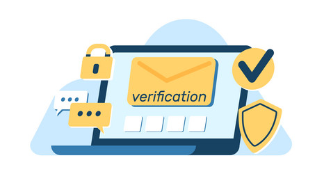 otp email authentication and verification method vector image