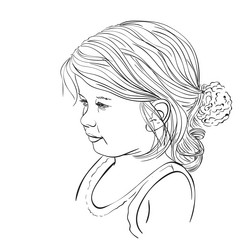 Portrait of a Young Girl Vector Image