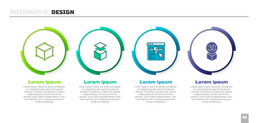 set isometric cube layers 3d printer setting vector image