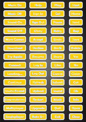 set of text game buttons in flat style vector image