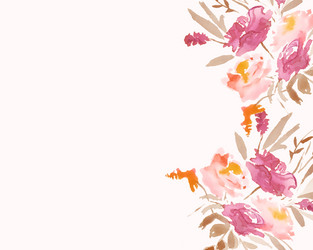 Watercolor Floral Background Vector Image