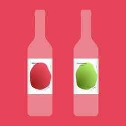 Realistic 2 bottles wine Royalty Free Vector Image