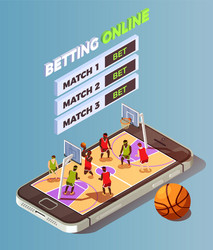 Basketball betting online concept vector