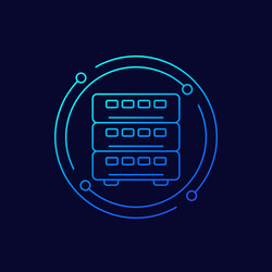 Cryptocurrency miner icon linear design vector