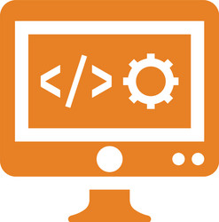 Custom coding developer programming icon orange vector