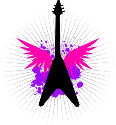 Flying v guitar Royalty Free Vector Image - VectorStock