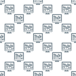 heart symbol and chart pattern on computer screen vector image