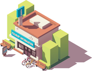 Isometric tourist information center vector