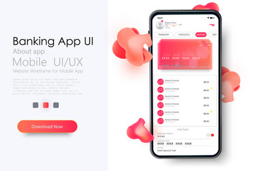 online banking mobile apps ui ux gui set vector image