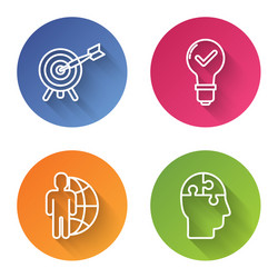 set line target with arrow light bulb and check vector image