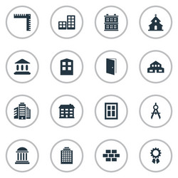 set of 16 simple structure icons can be found vector image
