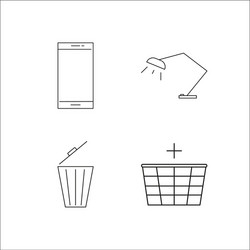 web simple linear icon setsimple outline icons vector image