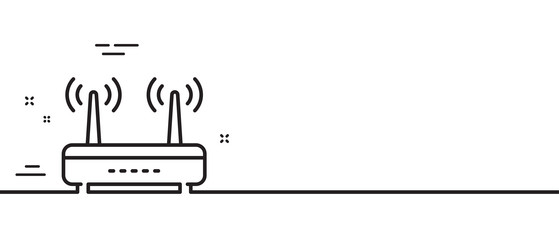 Wifi router line icon computer component sign vector