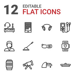 12 device icons vector