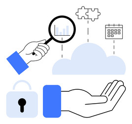 cloud computing concept with analytics security vector image