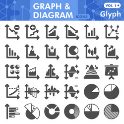 graph and diagram line icon set growth chart vector image