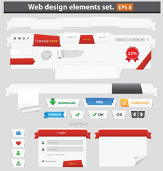 Web Paper Elements Set vector image