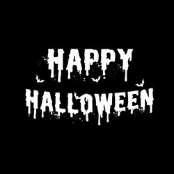 Happy halloween white letter on black background vector