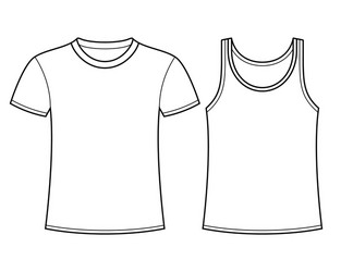 T-Shirt and Singlet Template Vector Image