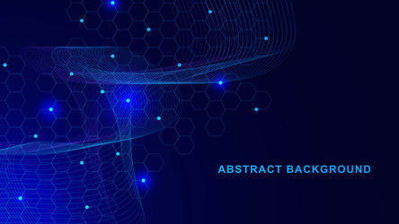 abstract hexagon pattern with glowing particle vector image