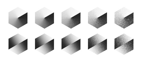 clockwise gradient and shifted hexagon abstract vector image