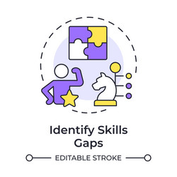 identifying skills gaps multi color concept icon vector image
