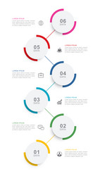 infographics circle timeline with 6 number data vector