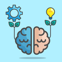 left and right human brain concept vector