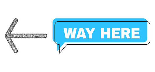 misplaced way here speech bubble and network arrow vector image