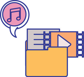 folder with objects isolated icon vector image
