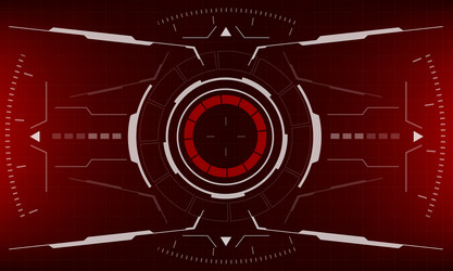 hud sci-fi interface red screen view design vector image