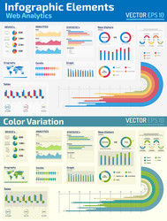 infographic elements web analytics design vector image