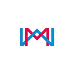Linked Line Logo - WM Initial vector image