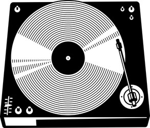 Vinyl Turntable Silhouette Vector Image
