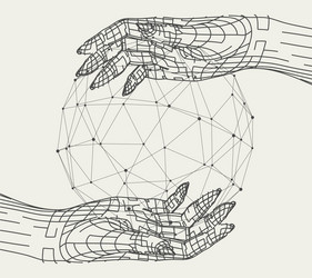 Abstract human hands Royalty Free Vector Image