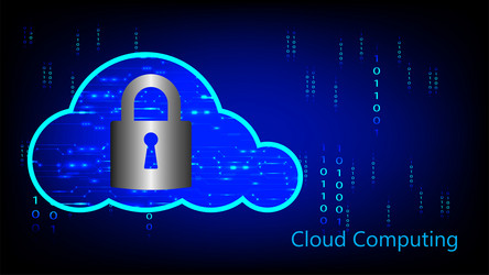 cloud computing technology with key security vector image