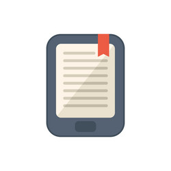 e reader displaying open book with bookmark icon vector image