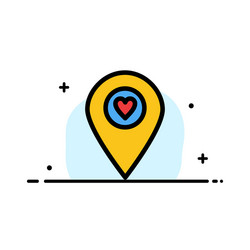 heart location map pointer business flat line vector