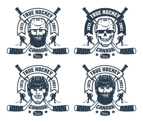 hockey team logo in retro style Vector Image
